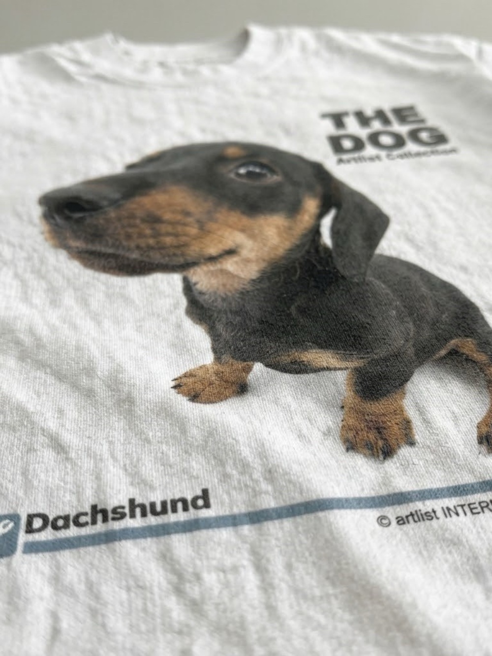 Gildan White Short Sleeve Tee with Dachshund Graphic - Picture 2 of 2